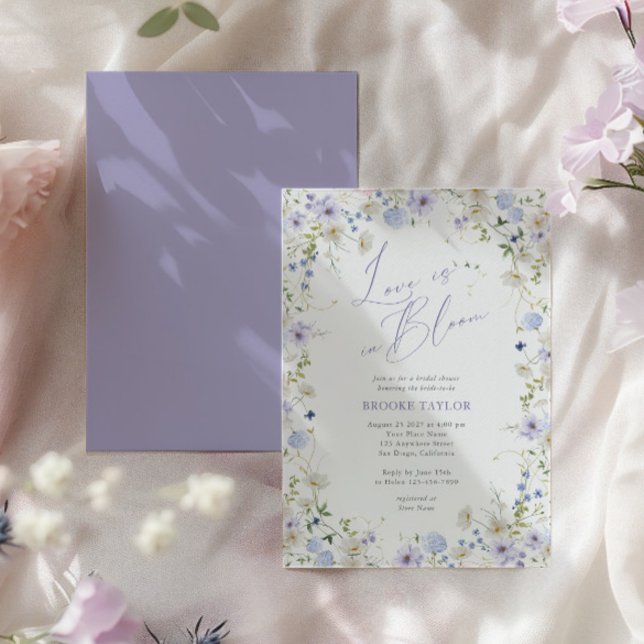 Love In Bloom Floral Purple Green Bridal Show Invitation (Love In Bloom Floral Purple Green Bridal Show Invitation)