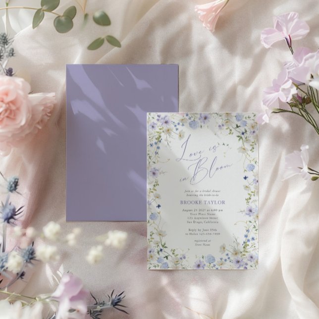 Love In Bloom Floral Purple Green Bridal Show Invitation (Love In Bloom Floral Purple Green Bridal Show Invitation)
