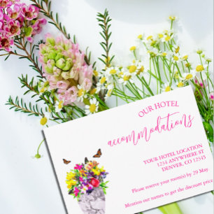 Love In Bloom Floral Wedding Accommodations Enclosure Card