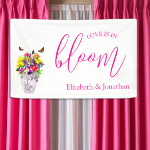 Love In Bloom Floral Wedding Banner