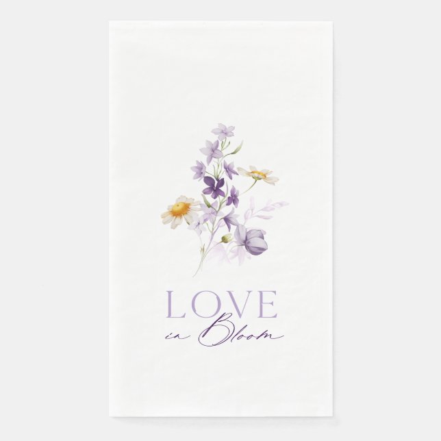 Love in Bloom Floral Wedding Guest Towel Napkin (Front)