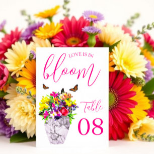 Love In Bloom Floral Wedding Table Number