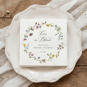 Love in Bloom Floral Wildflower Bridal Shower Napkin