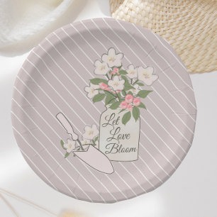 Love in Bloom Flower Blossom Bridal Shower Paper Plate