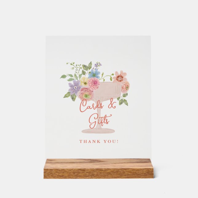 Love in Bloom Garden Bridal Shower Cards & Gifts Acrylic Sign (Front)