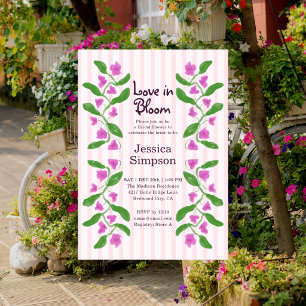 Love in Bloom Garden Pink Floral Bridal Shower Invitation