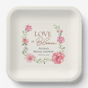Love In Bloom Garden Themed Bridal Shower Custom Paper Plate
