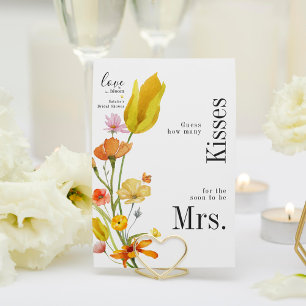 Love in Bloom How Many Kisses Bridal Shower Card