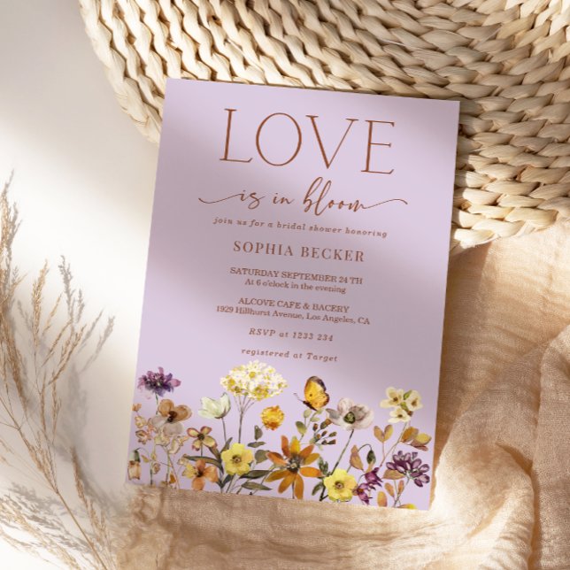 Love in Bloom Lavender Floral  Bridal Shower Invitation (Creator Uploaded)