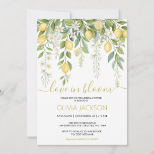 Love in Bloom   Lemon Blossom Bridal Shower Invitation