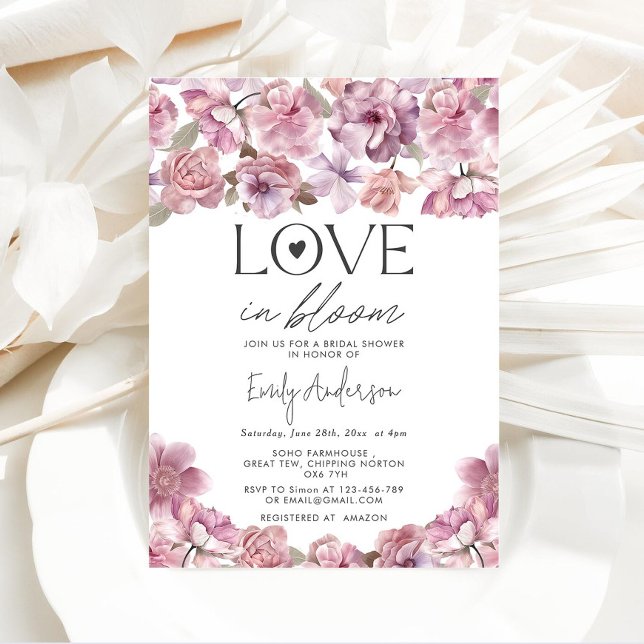 Love In Bloom Modern Floral Bridal Shower Invitation (Creator Uploaded)