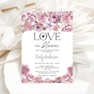 Love In Bloom Modern Floral Bridal Shower Invitation