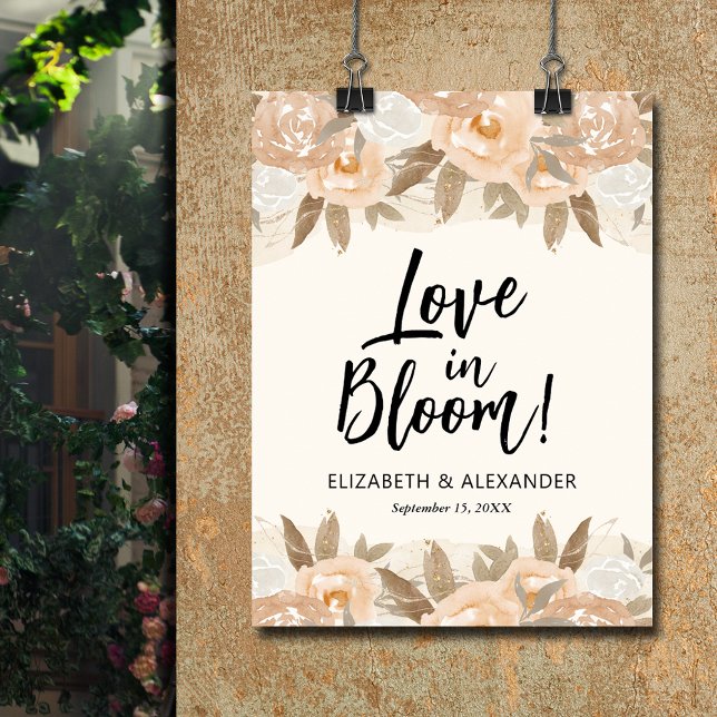 Love in Bloom Peach Flowers Wedding Welcome Poster (Love in Bloom Peach Flowers Wedding Welcome Poster - INSTANT DOWNLOAD or PRINTED (framed, too))