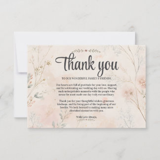 Love in Bloom Photo Wedding Thank You Card