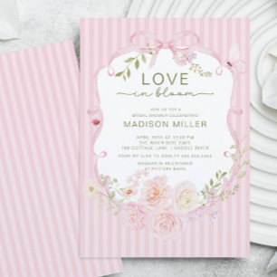 Love in Bloom Pink Floral Bridal Shower Invite