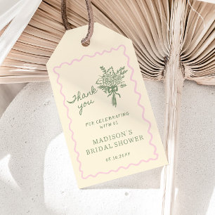 Love in Bloom Pink Sage Bridal Shower Thank you Gift Tags