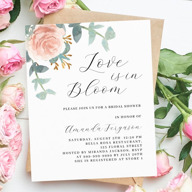 Love in bloom rose gold Bridal Shower invitation (Creator Uploaded)