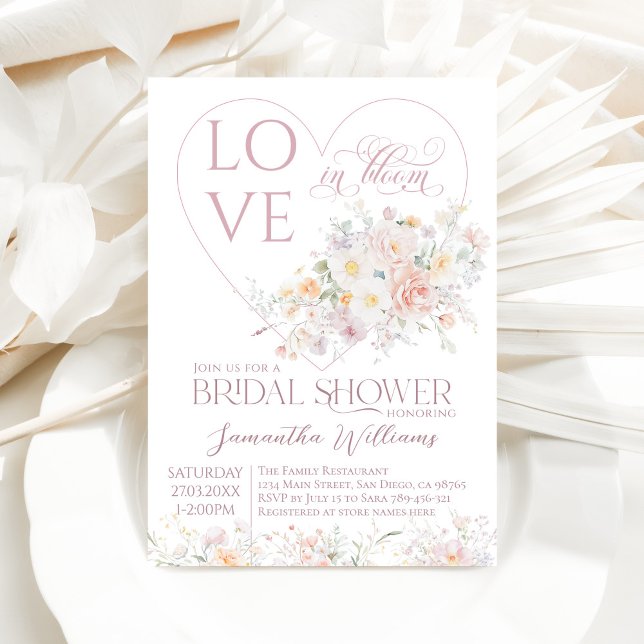 Love in Bloom Soft Wildflower Bridal Shower Invitation (Creator Uploaded)