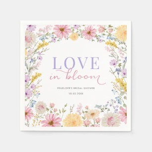 Love in Bloom Soft Wildflower Meadow Bridal Shower Napkin