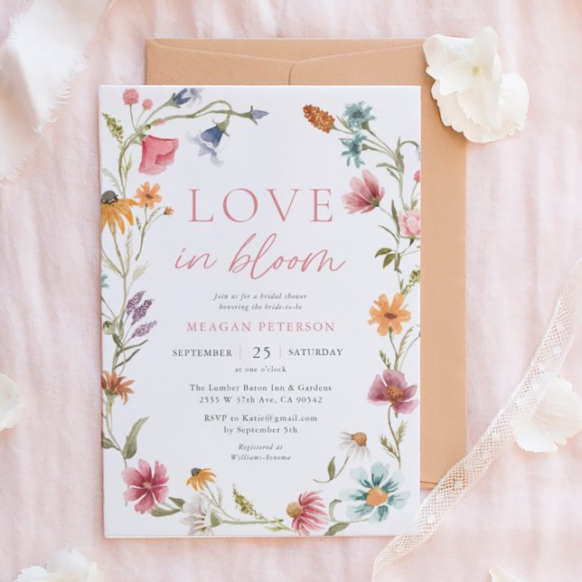 Love In Bloom Spring Floral Bridal Shower Invitation (Creator Uploaded)
