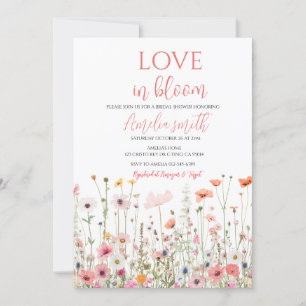 Love in Bloom Spring Floral Summer Bridal Shower Invitation