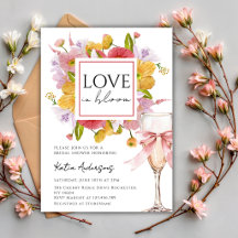Love In Bloom Summer Pink Flowers Bridal Shower