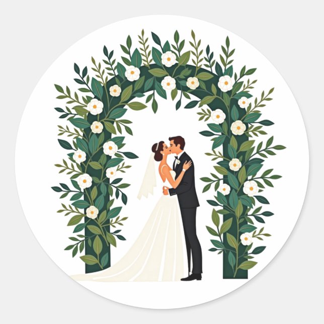 Love in Bloom Wedding Sticker (Front)