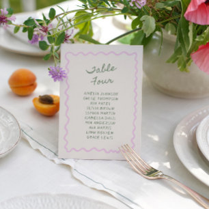 Love in Bloom Whimsical Handwritten Table 4 Card