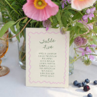 Love in Bloom Whimsical Handwritten Table 5 Card