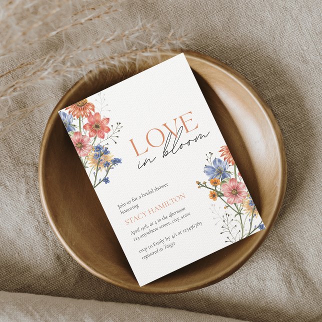 Love in bloom Wild Flower Bridal Shower Invitation (Creator Uploaded)
