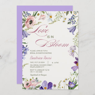 Love in Bloom Wild Flowers Spring Bridal Shower Invitation