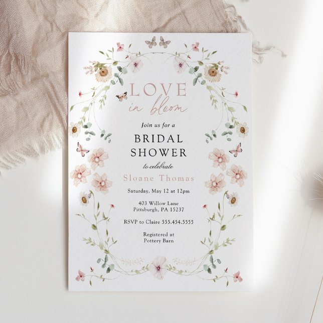 Love in Bloom Wildflower Bridal Shower Invitation (Creator Uploaded)