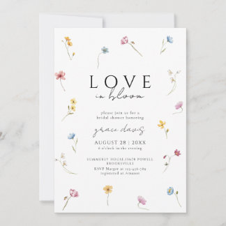 love in bloom Wildflower bridal shower Invitation