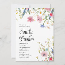 Love in Bloom Wildflower Bridal Shower Invites