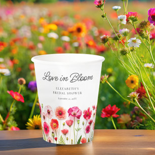 Love in Bloom Wildflower Bridal Shower Paper Cups