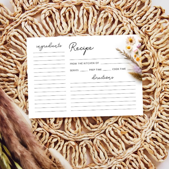 Love in Bloom Wildflower Bridal Shower Recipe Card (Creator Uploaded)