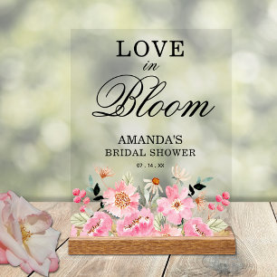 Love in Bloom Wildflower Bridal Shower Welcome Acrylic Sign