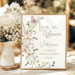 Love in Bloom Wildflower Bridal Shower Welcome Poster