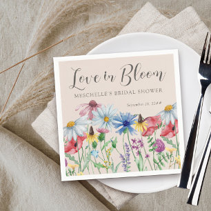 Love in Bloom Wildflower Charm Bridal Shower Napkin