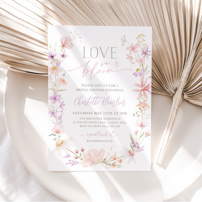 Love in Bloom Wildflower Floral Bridal Shower Invitation (Creator Uploaded)