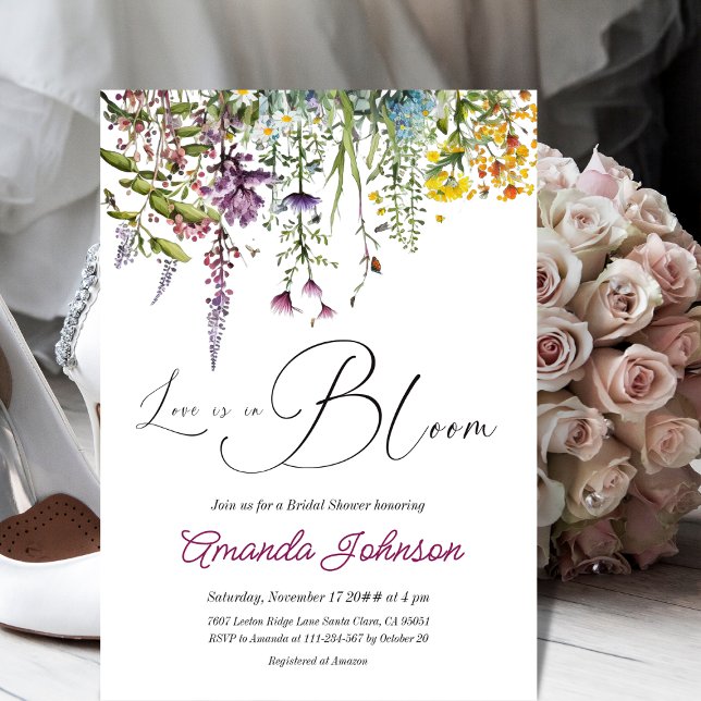 Love in Bloom Wildflower Garden Bridal Shower Invitation (Creator Uploaded)