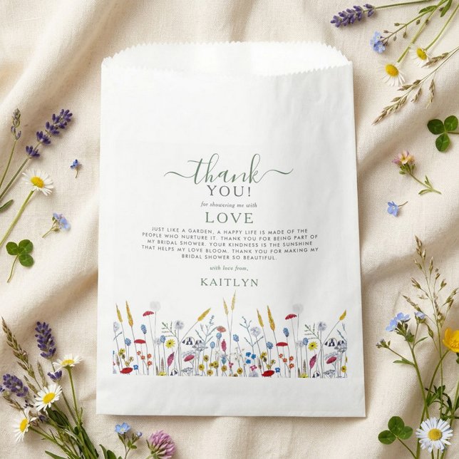 Love in Bloom Wildflower Meadow Bridal Shower Favour Bag (Creator Uploaded)