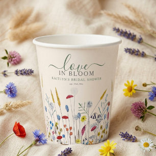 Love in Bloom Wildflower Meadow Bridal Shower Paper Cups