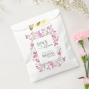 Love In Bloom Wildflower Ruby Rose Bridal Shower  Favour Bag