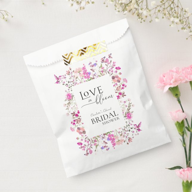Love In Bloom Wildflower Ruby Rose Bridal Shower  Favour Bag (Sealed)