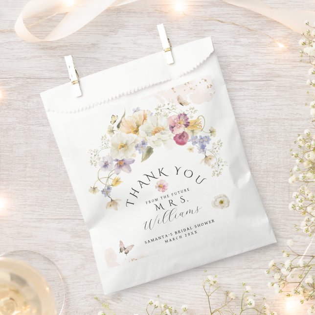 Love in bloom Wildflower Rustic Bridal Shower  Favour Bag (Clipped)