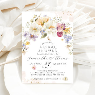 Love in bloom Wildflower Rustic Bridal Shower Invitation