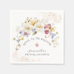 Love in bloom Wildflower Rustic Bridal Shower Napkin