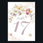 Love in bloom Wildflower Rustic Bridal Shower  Table Number<br><div class="desc">Love in bloom Wildflower Rustic Bridal Shower</div>