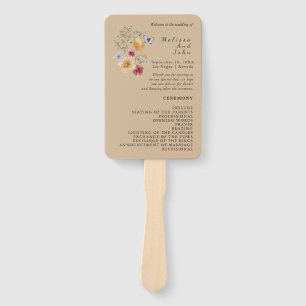 Love In Bloom Wildflower Wedding Program Hand Fan